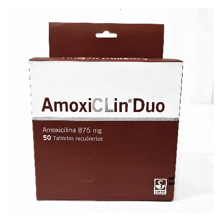Amoxiclin Duo 875 mg x 50 Tabletas Recubiertas