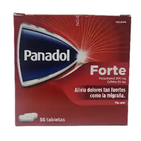 Panadol Forte 500Mg+65Mg x 56 Tabletas 2 Tabletas por Sobre