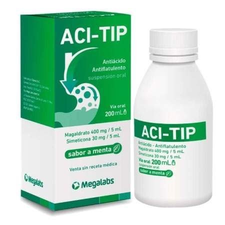 Aci-Tip 400 mg / 5 ml + 30 mg / 5 ml Sabor a Menta Via Oral de 200 ml